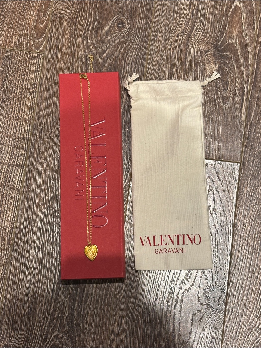 Valentino Fil Perdu Heart Pendant Necklace